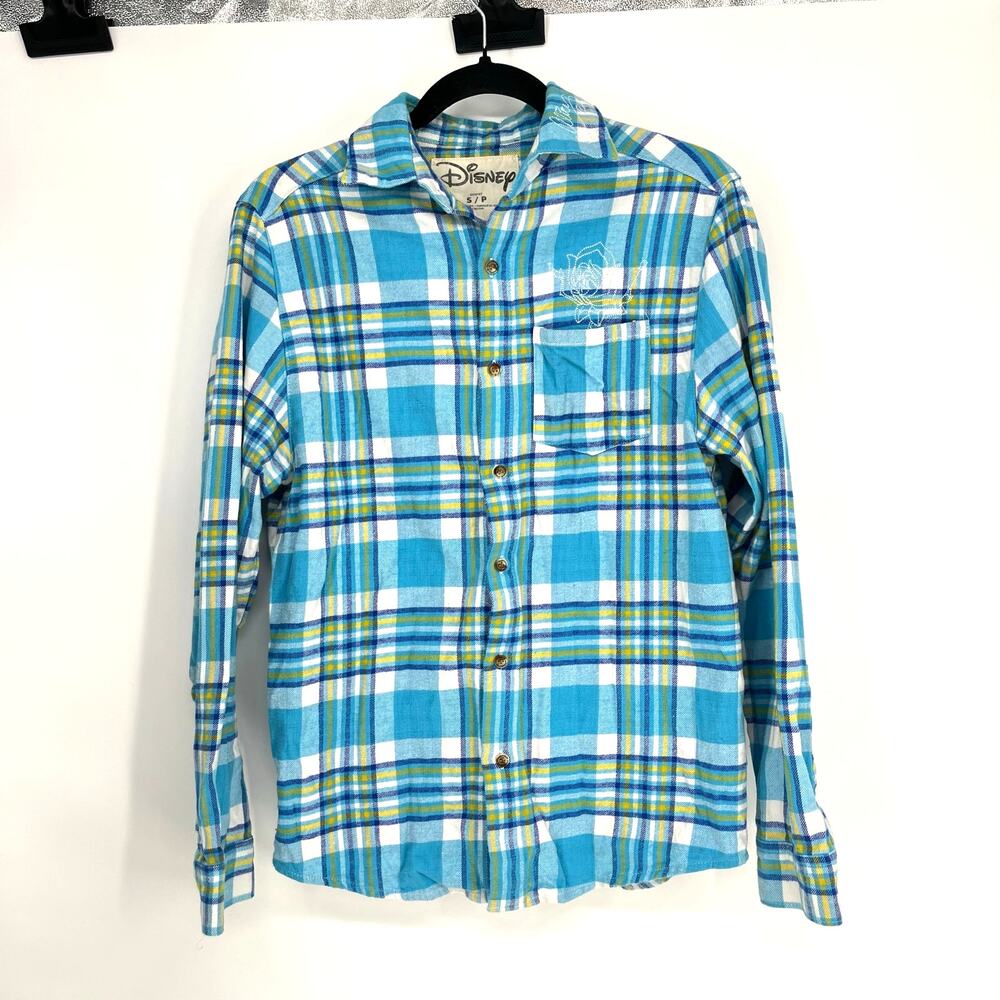 Disney Cakeworthy Alice in Wonderland Wildflower Shirt Small Plaid